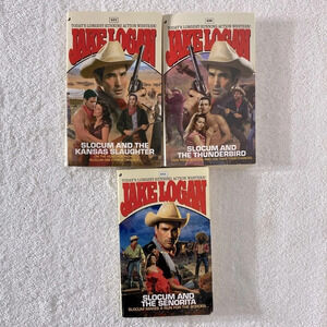 Vintage  Jake Logan Action Western Romance Novels x3